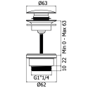 MARINER bottom valve without overflow, WLS4201-GM