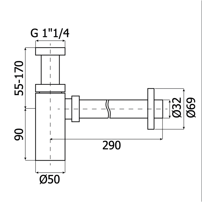 Mazgāšanas trauku sifoni MARINER WLS4100-GM