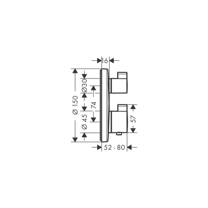 Termostati HANSGROHE Ecostat Square 2 funkcijas, 15714670
