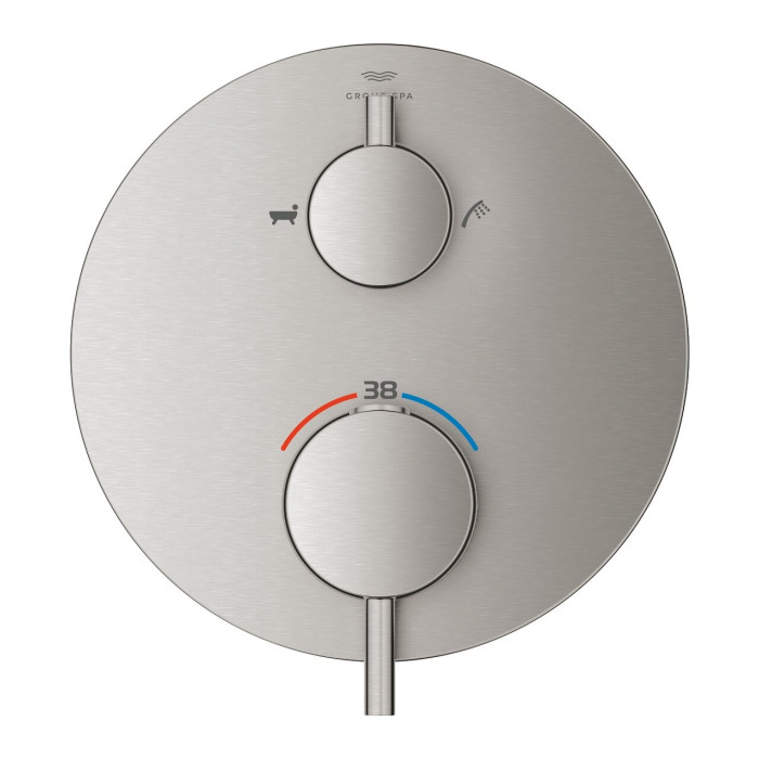 GROHE Atrio concealed thermostatic shower mixer 2 outlets, supersteel, 24358DC0
