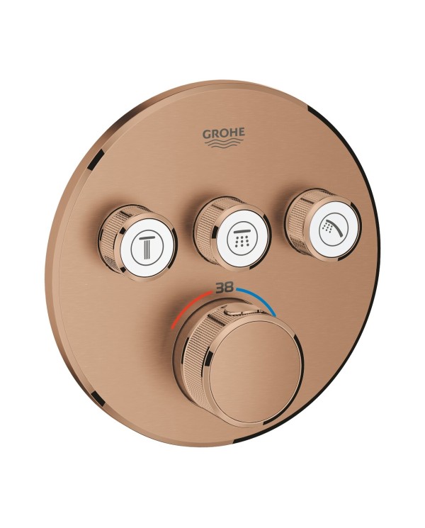 Built-in thermostatic shower mixer GROHE Grohtherm SmartControl 3 outlets, brushed warm sunset, 29121DL0