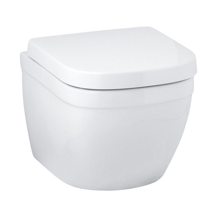 Подвесной унитаз GROHE Euro Ceramic Rimless Compact с сиденьем и крышкой с мягким закрыванием