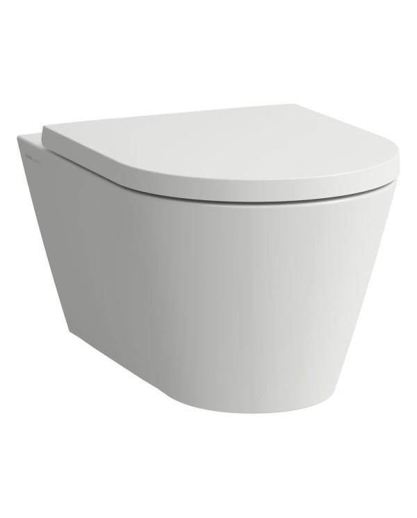 Hanging toilet Kartell by LAUFEN Rimless with SoftClose lid, white-matt
