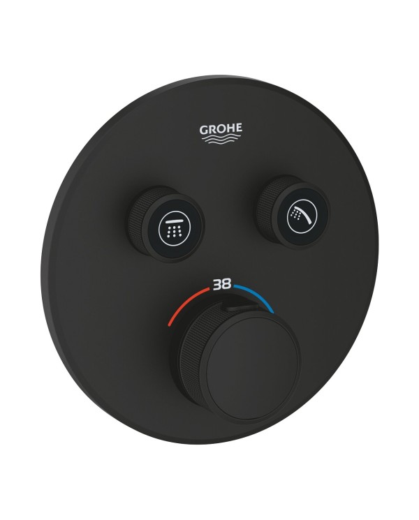 Potinkinis termostatiskais dušš maisītājs GROHE Grohtherm SmartControl 2 izejas, phantom black, 29507KF0