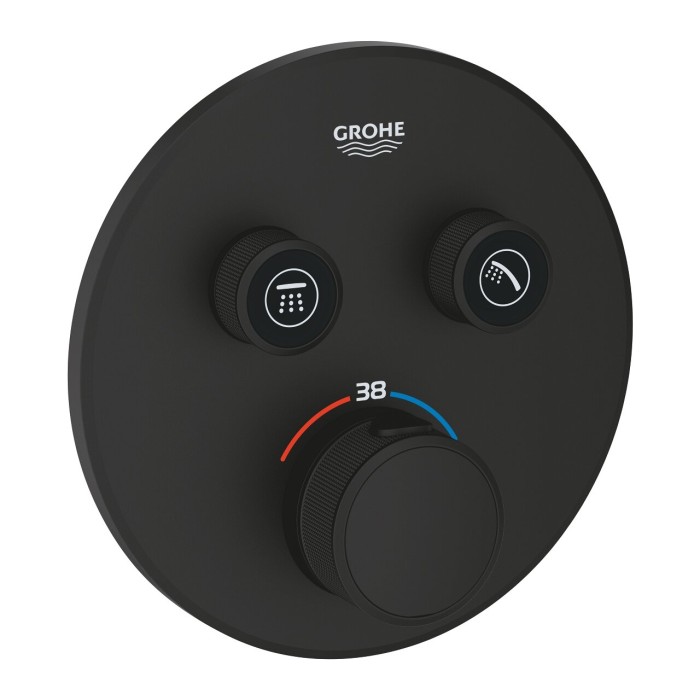 Built-in thermostatic shower mixer GROHE Grohtherm SmartControl 2 outlets, phantom black, 29507KF0