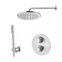 Pottable thermostatic shower system PAFFONI Light (brushed nickel), LIQ018ST+ZSOF034ST+ZSOF074ST+ZDUP094ST
