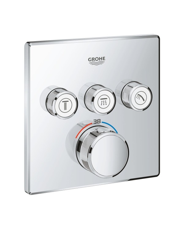 Встраиваемый термостатический смеситель для ванны-душа GROHE Grohtherm SmartControl 3 выхода, хром, 29126000