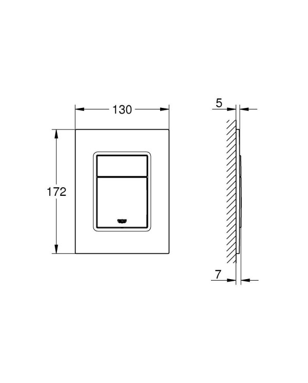 WC water flush button GROHE Skate Cosmopolitan S, hard graphite, 37535A00