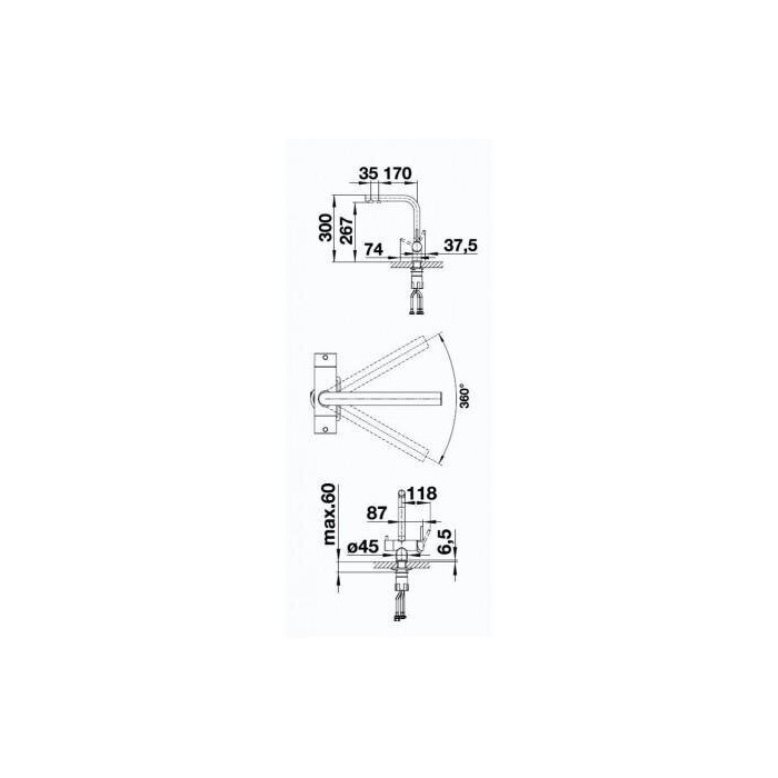 Kitchen (sink) mixer BLANCO Fontas II, black-matt / chrome, 526158