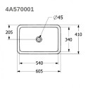 The sink VILLEROY & BOSH Loop & Friends 540 x 340 mm, 4A570101 is installed under the countertop.