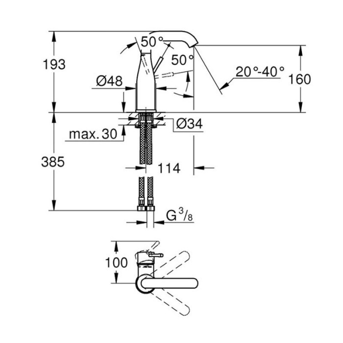 GROHE Essence M sink mixer, 23463001