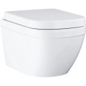 Pakabināms tualetes pods GROHE Euro Ceramic Rimless Compact ar sēdeklīti un mīksto aizvēršanas vāku