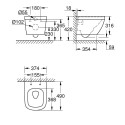 Pakabināms tualetes pods GROHE Euro Ceramic Rimless Compact ar sēdeklīti un mīksto aizvēršanas vāku