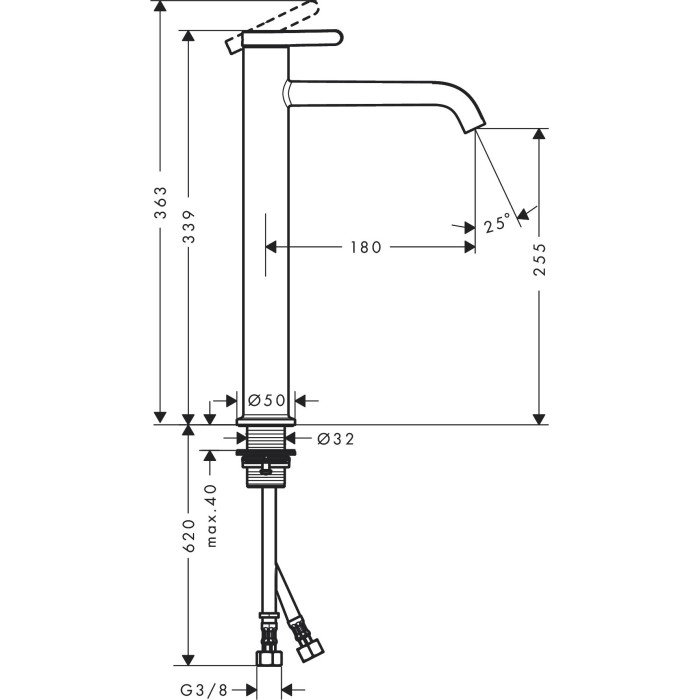HANSGROHE Axor One 260 Basin Mixer, 48002340