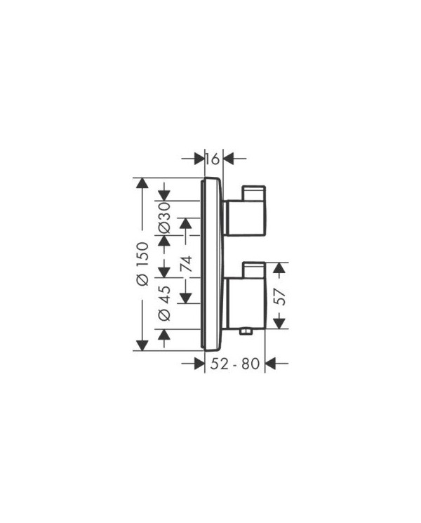 Termostati HANSGROHE Ecostat S 2 funkcijas, 15758340