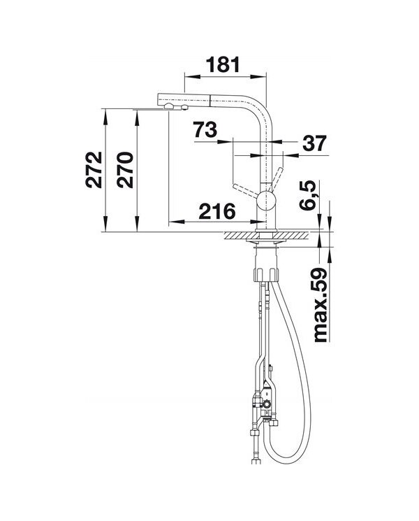 Kitchen faucet with pull-out hose BLANCO Fontas II, 525199