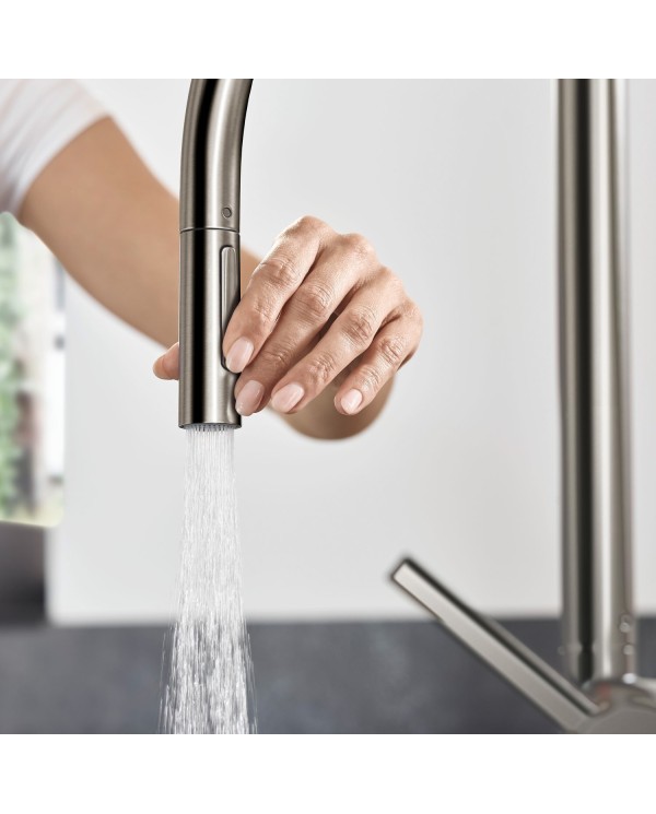 Кухонный смеситель с выдвижным шлангом HANSGROHE Talis M54 210 2jet, 72800800