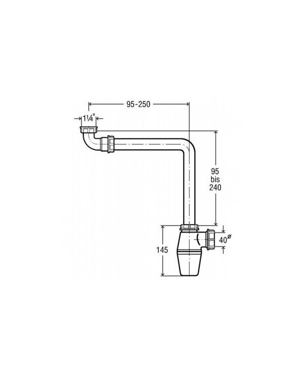 Sink siphon with sediment trap, without vent VIEGA 1 1/4"" x 32 mm, 128913