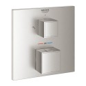 Built-in thermostatic shower mixer GROHE Grohtherm Cube 2 outlets, supersteel, 24154DC0