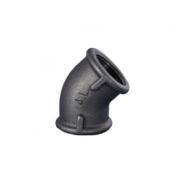 Elkoņa leņķis GRODITZER FITTINGS (A.L.) 1/2"" v/v - 45°, melns
