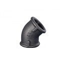 Elkoņa leņķis GRODITZER FITTINGS (A.L.) 1 1/4"" v/v - 45°, melna