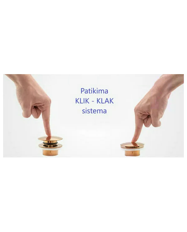 Izlietnes sifona apakšējā vārsta Click Clack komplekts, nerūsējošā tērauda