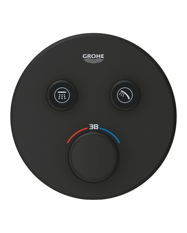 Встраиваемый термостатический смеситель для душа GROHE Grohtherm SmartControl на 2 выхода, phantom black, 29507KF0