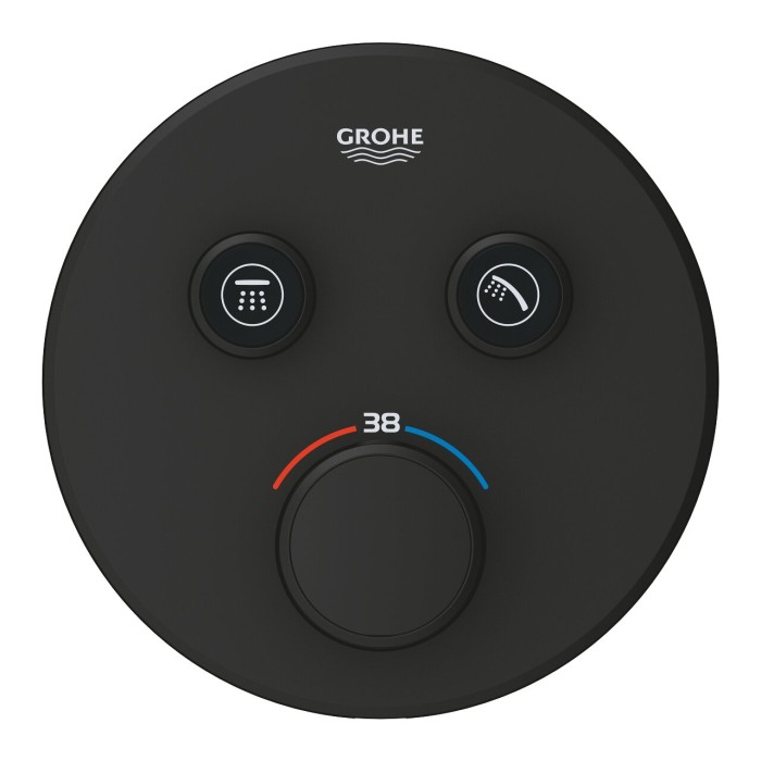 Built-in thermostatic shower mixer GROHE Grohtherm SmartControl 2 outlets, phantom black, 29507KF0