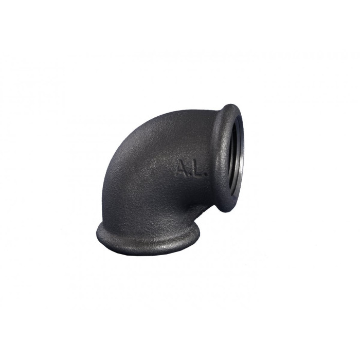 Elkoņa leņķis GRODITZER FITTINGS (A.L.) 1 1/4"" v/v - 90°, melna