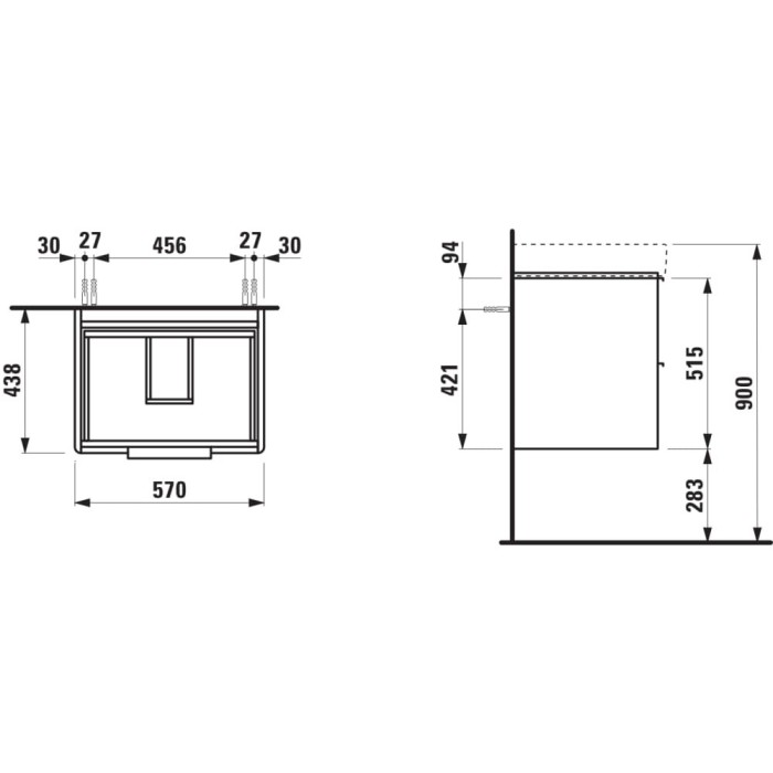 Piekaramā skapītis LAUFEN Base 570x438 mm, H4022321102601