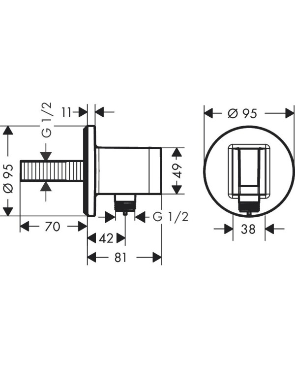 Ūdens izvadīšana zemgrīdas dušai HANSGROHE FixFit S Round, 26888140