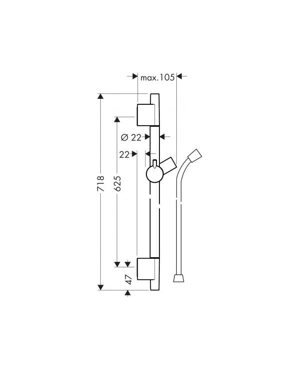 Dušas stenda komplekti HANSGROHE Unica S Puro 65, 28632990