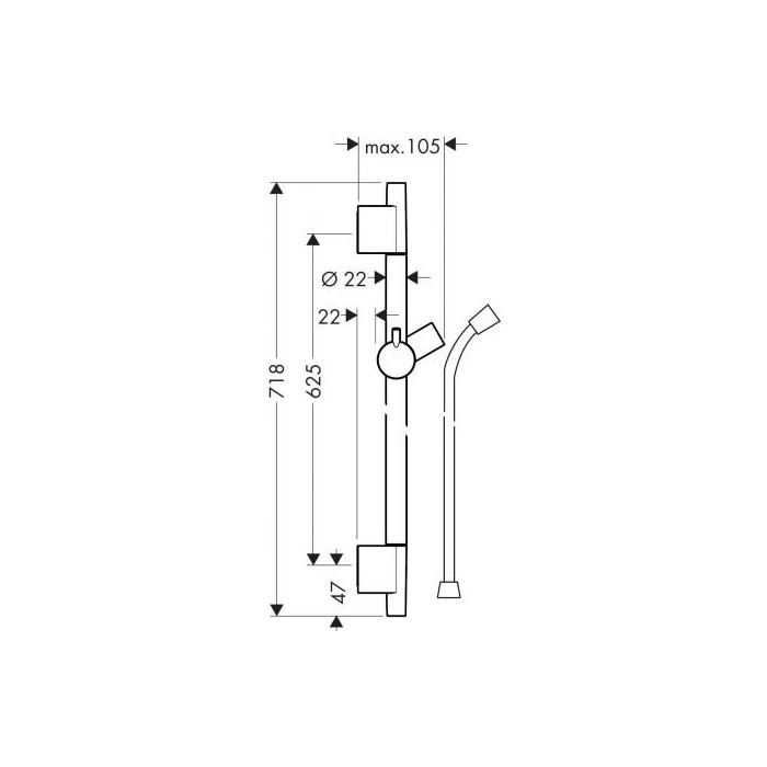 Комплекты душевых стоек HANSGROHE Unica S Puro 65, 28632990