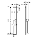 Dušas stenda komplekti HANSGROHE Unica S Puro 65, 24402140