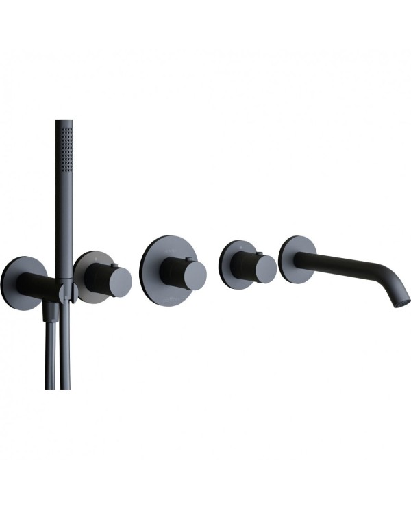 Built-in thermostatic bath mixer with a handheld shower from the built-in part PAFFONI Modular Box, MDBOX001+MDE001NO