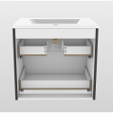 Hanging cabinet with sink EU 600 x 460 fingerprint protection, black-matt