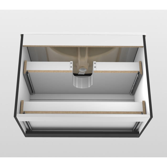Hanging cabinet with sink EU 800 x 460 fingerprint protection, black-matt