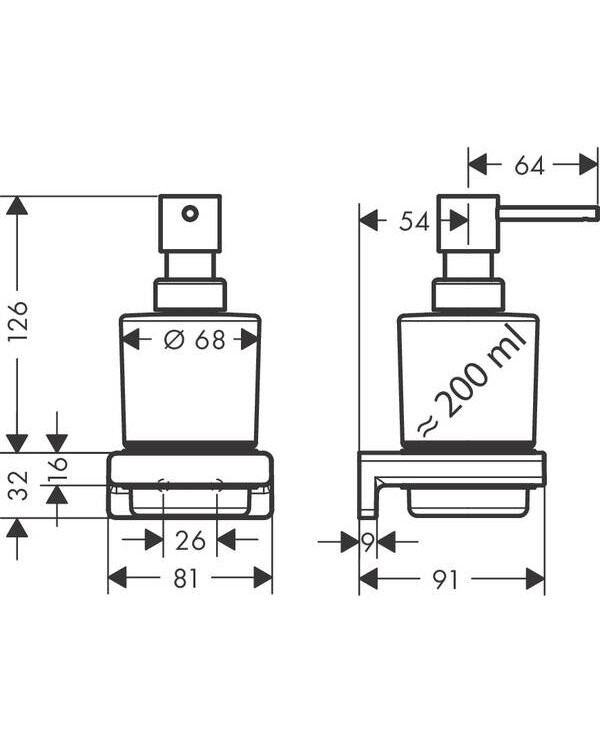 Turētājs ar ziepju dozatoriem HANSGROHE AddStoris, 41745990