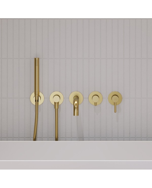 Iebūvēts 5 daļu vannas jaucēja komplekts OMNIRES Y, izlieces garums 22-23 cm, Y1237/1GLB