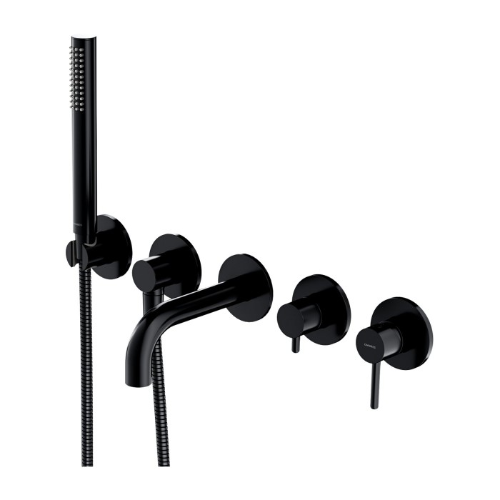 Potinkinis 5 daļu vannas maisītāja komplekts OMNIRES Y, izlieces garums 17.5 cm, Y1237/1SBL