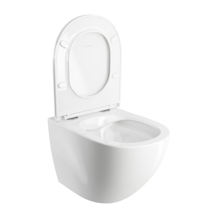 Hanging toilet OMNIRES Ottawa Compact Rimless with soft-closing seat, OTTAWAMWBP