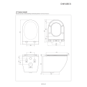 Pakarināms tualetes pods OMNIRES Ottawa Comfort Rimless ar mīksto aizvēršanas vāku, OTTAWACMWBP