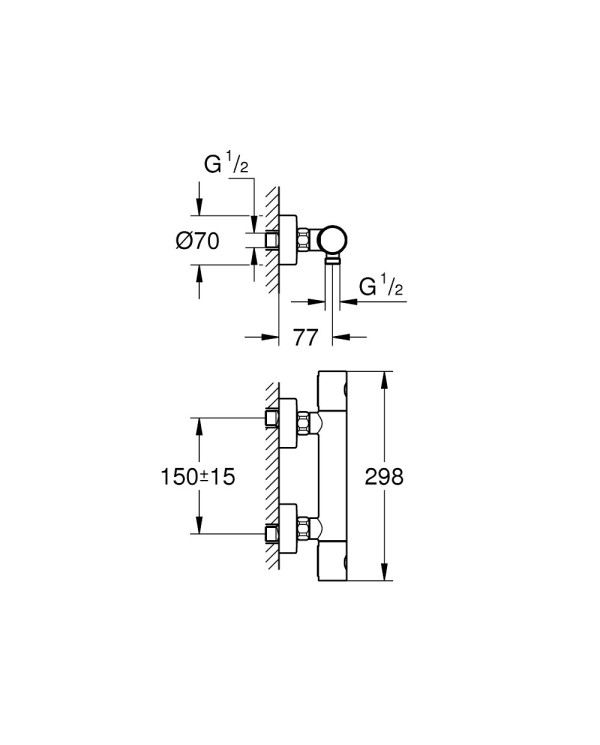 Termostatiskais dušas maisītājs GROHE Grohtherm 800 Cosmopolitan, 34765000