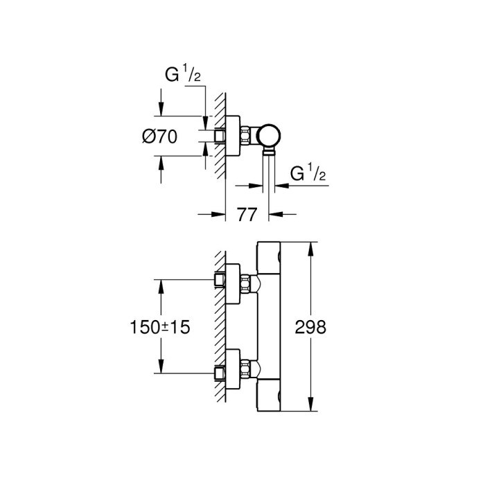 Termostatiskais dušas maisītājs GROHE Grohtherm 800 Cosmopolitan, 34765000