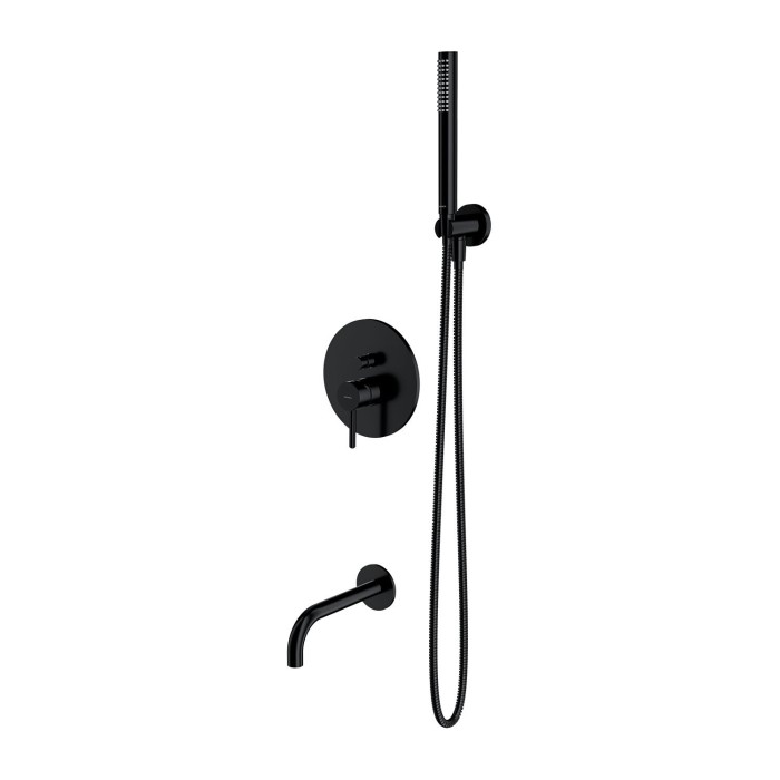 Built-in bath-shower mixer set OMNIRES Y, spout length 21 cm, SYSYW01BL