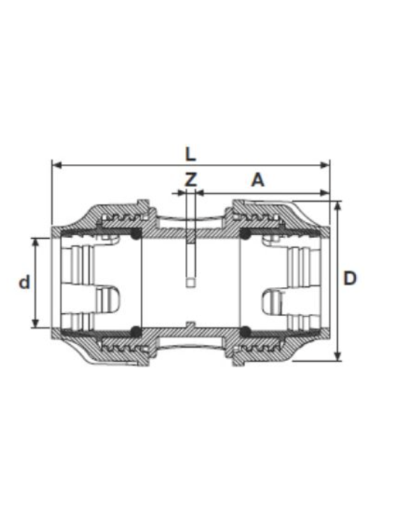 Plastic screw connection for PE pipe PIMTAS 63 x 63, EX70001205