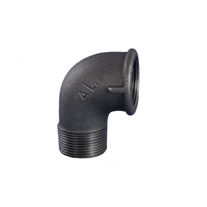 Elkoņa leņķis GRODITZER FURNITŪRA (A.L.) 3"" v/ārējais - 90°, Melna