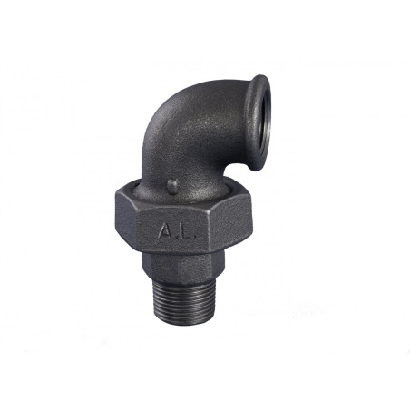 Izjaucam stūra savienojumu ketinā GRODITZER FITTINGS (A.L.) 3/4"" v/ārējais, melns