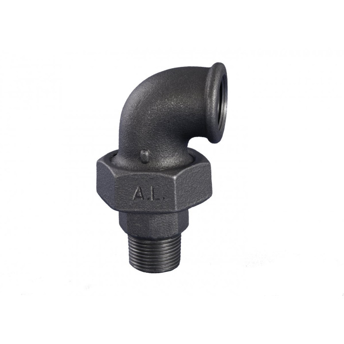Разборное угловое соединение коническое GRODITZER FITTINGS (A.L.) 1 1/2"" в/наруж., черное