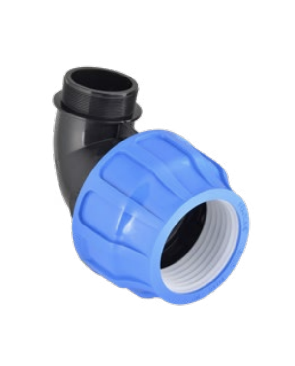 Пластиковая зажимная elbow для PE трубы PIMTAS 25 x 3/4" внешний, EX70002003